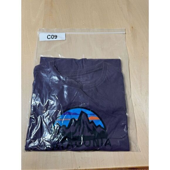 Patagonia 1973 Shirt Mens Medium‎ Purple Organic Cotton Mountain Range Slim Fit - Picture 7 of 7